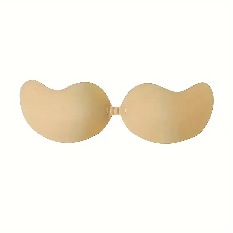 Strapless Bra Adhesive - 女性用インビジブルリフトブラパティース 2組セット 自己粘着式ストラップレスプッシュアップニップルカバー ウェディングドレス、フォーマルイベント、写真撮影用 スムースベージュシリコン 快適で再利用可能