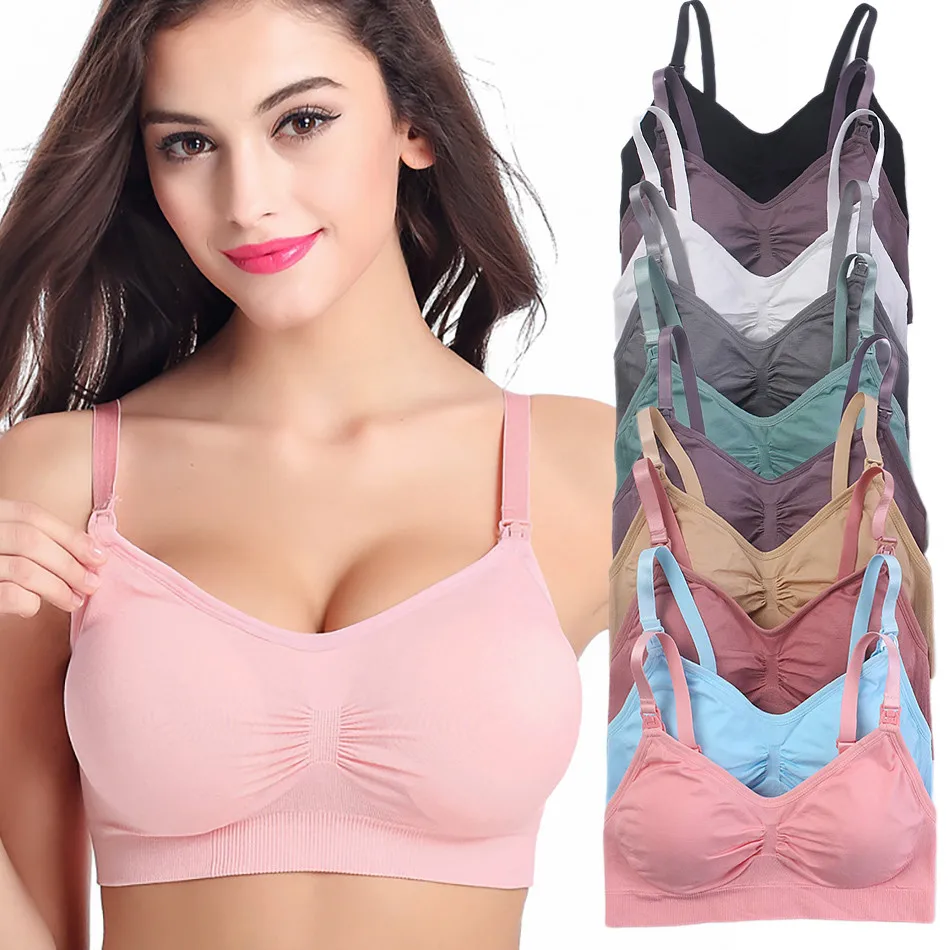 Sleep Bra Bralette - 通気性のあるマタニティブラ、快適な授乳用ナイトブラ、女性用ワイヤレスシームレス授乳下着