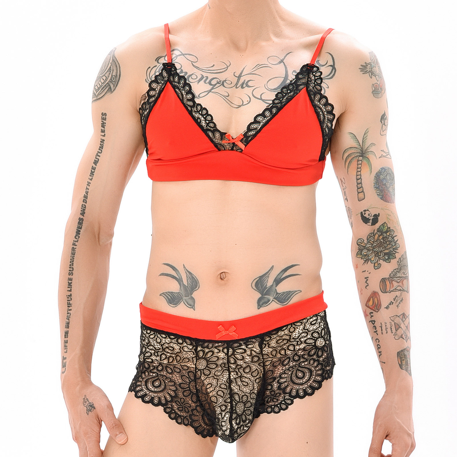 Sheer Mesh Bra - 男性用セクシーなクロスドレッシングエロティックなシシーランジェリーセット、シースルーメッシュレース下着、男性用ブラトップ、透明ボクサー、フェチカスタム