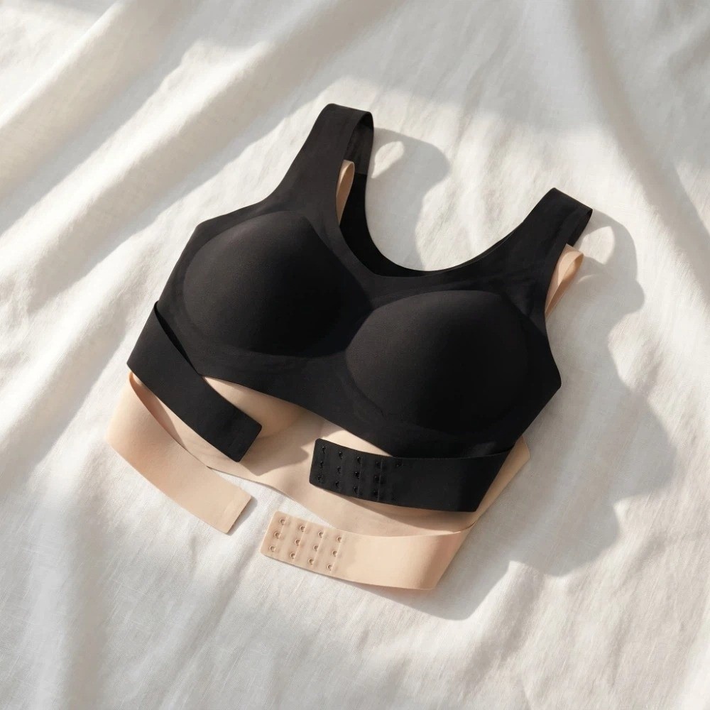 姿勢矯正シームレスプッシュアップブラクロスバック耐衝撃ギャザ - Plunge Bra Push Up のレビューと価格