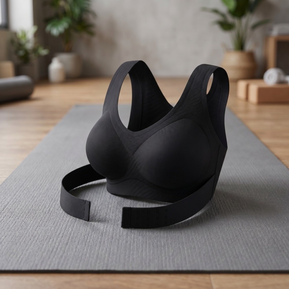 姿勢矯正シームレスプッシュアップブラクロスバック耐衝撃ギャザ - Plunge Bra Push Up のレビューと価格
