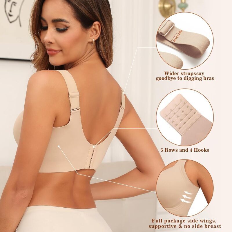 女性用シームレスワイヤレスプッシュアップブラ、フルカバー、幅 - Mastectomy Bra Pocket のレビューと価格