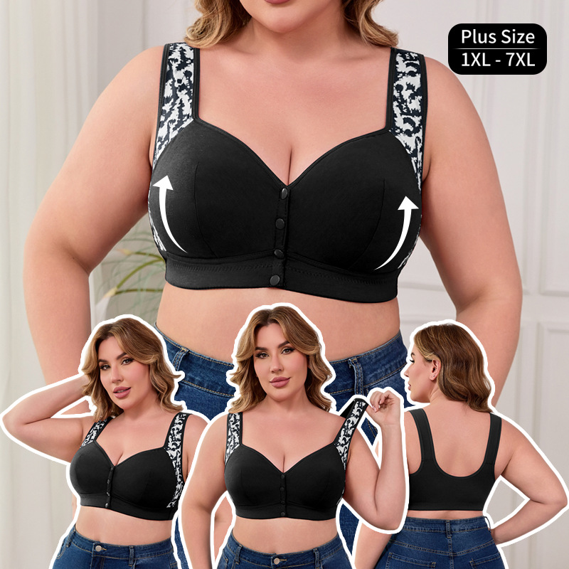 XL-7XL プラスサイズ フロントバックルブラジャー レデ - Wirefree Bra Comfort のレビューと価格