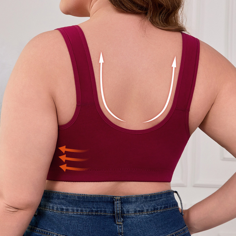 XL-7XL プラスサイズ フロントバックルブラジャー レデ - Wirefree Bra Comfort のレビューと価格