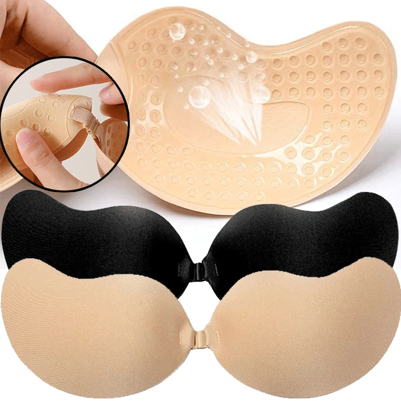 再利用可能な粘着式ニップルカバー A～Dカップ、シリコンパッ - Plunge Bra Push Up のレビューと価格